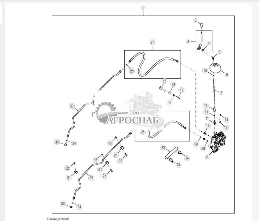 Комплект клапана управления погрузчиком 